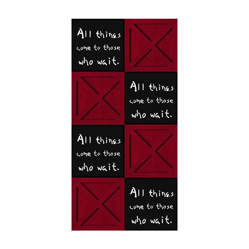 Coffee and Dress Shop Wallpaper Red and Black Square Box with English Phrases Design, 20.5" by 31', Non-Pasted