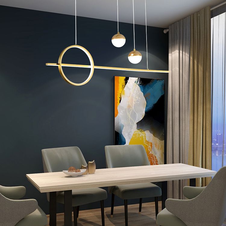Modern Style Linear Pendant Lights Metal 4- Light Pendant Light Fixtures