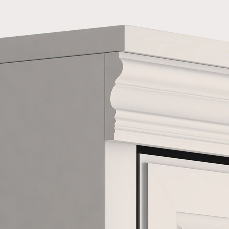 Modern Closed Back Standard Bookshelf Wooden Bookcase in White for Study Room