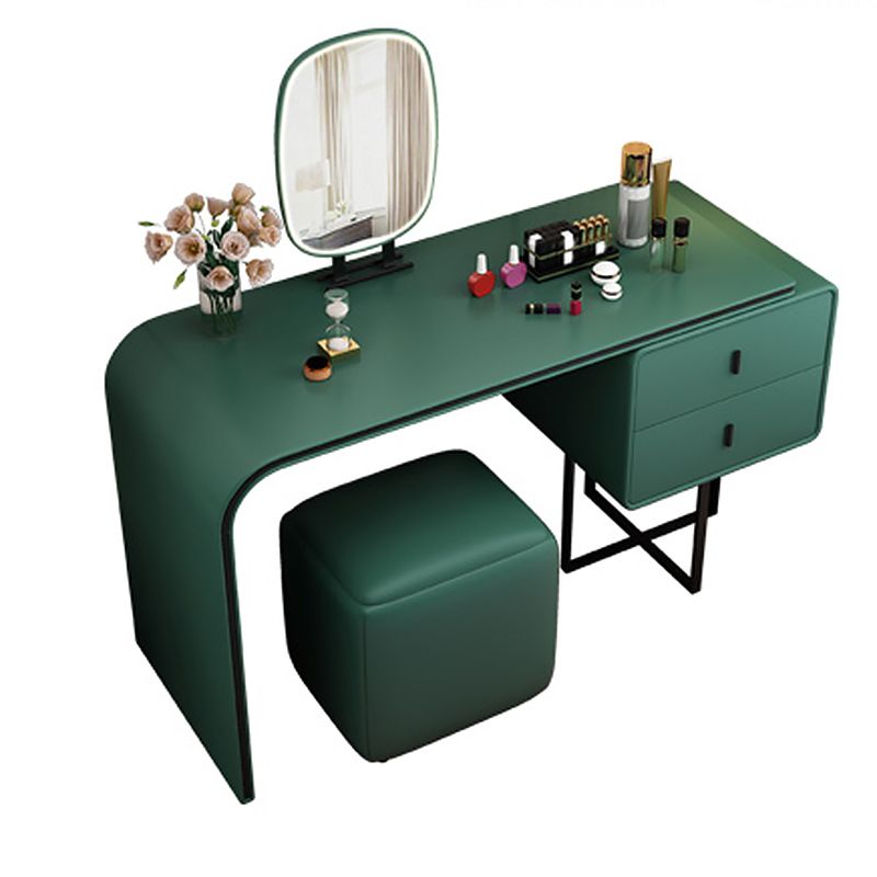 Glam Wooden Vanity Dressing Table Set 2-Drawer Makeup Vanity Desk Table
