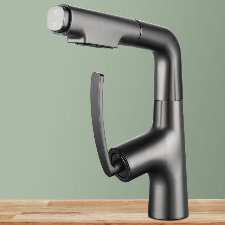 Stainless Steel Bathroom Faucet Swivel Single Lever Handle Circular Vessel Sink Faucet