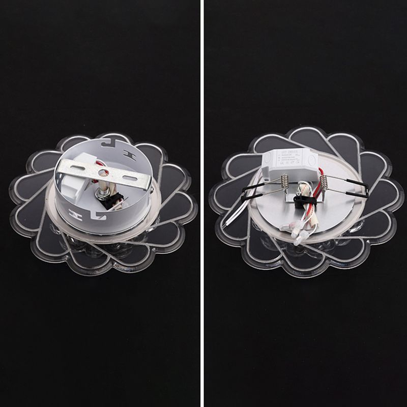 Clear Floral Flush Light Modern Style Crystal LED Flush Ceiling Light Fixture for Hallway