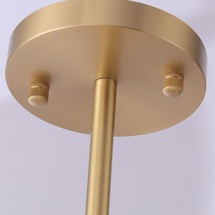 Post-Modern Starburst Hanging Chandelier Light Opal Glass Shade Ceiling Chandelier in Gold for Living Room