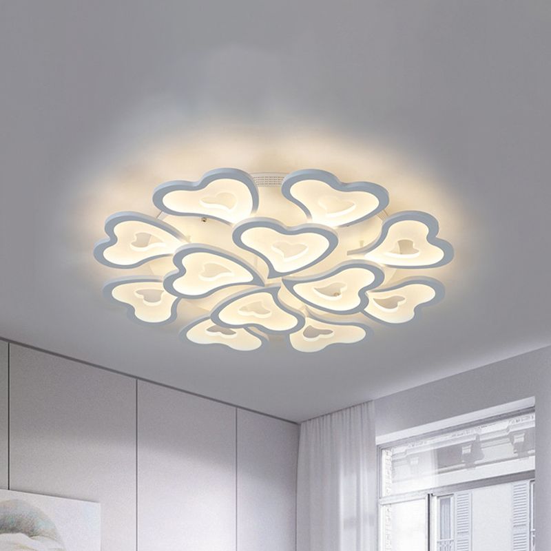 Corazones Lámpara de al ras del dormitorio acrílico 3/5/19 light Modern de techo de lámpara de montaje en luz cálida/blanca/natural
