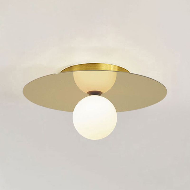Glass Round Ceiling Mount Light Minimalist-Style Flush Mount Ceiling Light Fixture