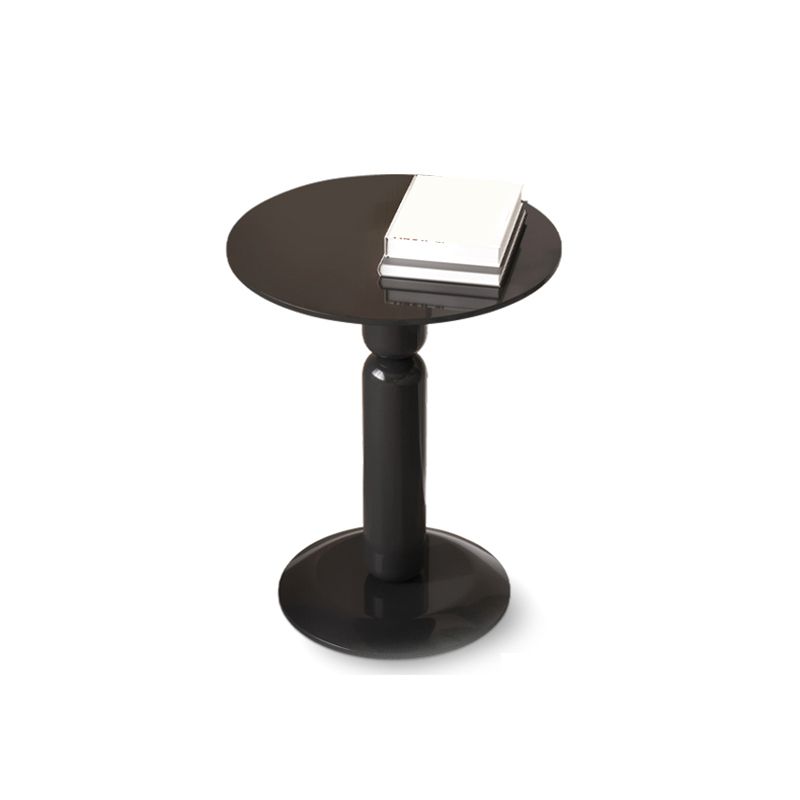 Round Pedestal End Table Modern Wood Side End Table for Living Room