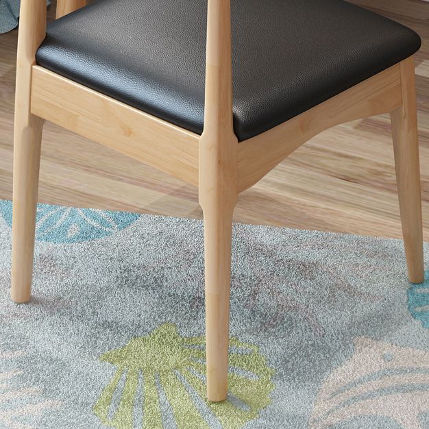 Contemporary Dining Chair Armless Side Chair with Wooden Legs for Kitchen