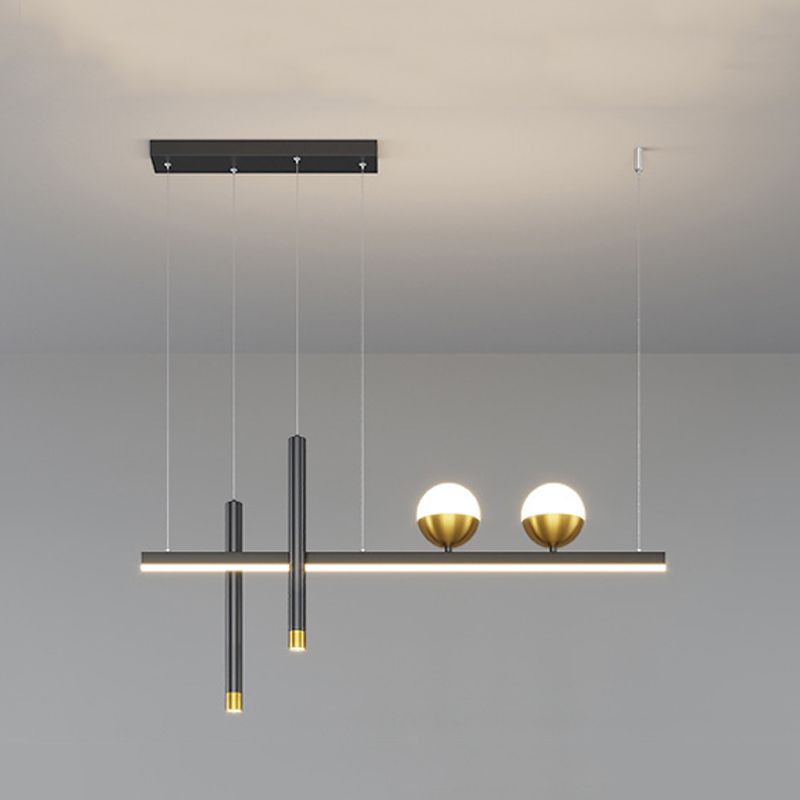 Modern Hanging Ceiling Light 5 Light Pendant Lighting Fixtures in Black Finish