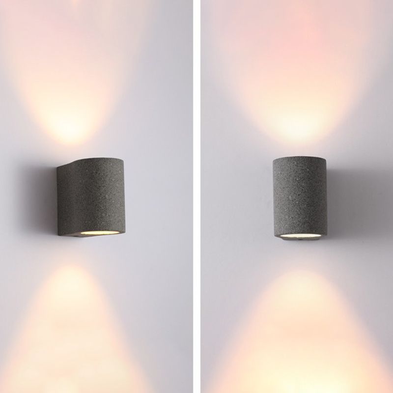 Modern Rectangular Sconce Light Fixture Cement 2-light Wall Sconces for Outdoor