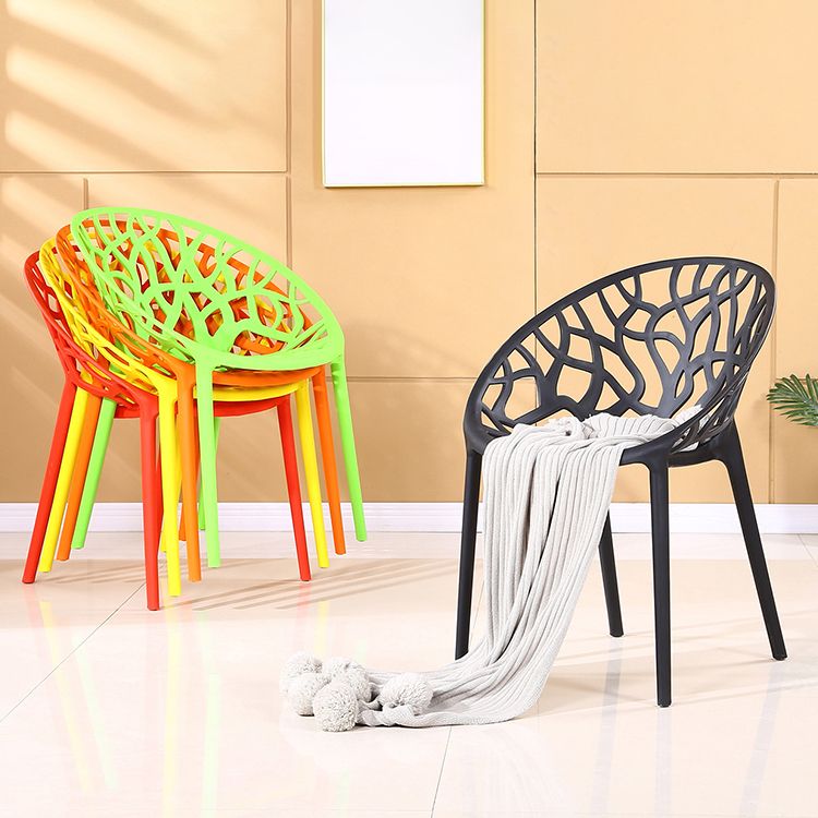 El comedor plástico contemporáneo preside la parte posterior abierta sin brazos que cena la silla lateral para el restaurante