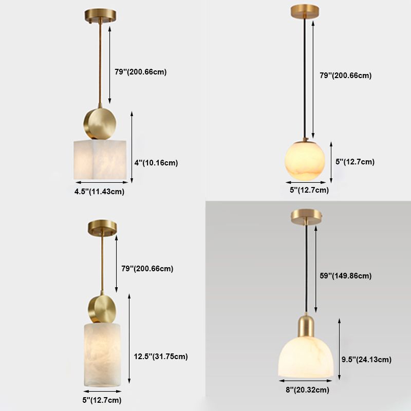 Pendre minimaliste moderne Lumière 1 Light Hanging Light en blanc pour salle à manger