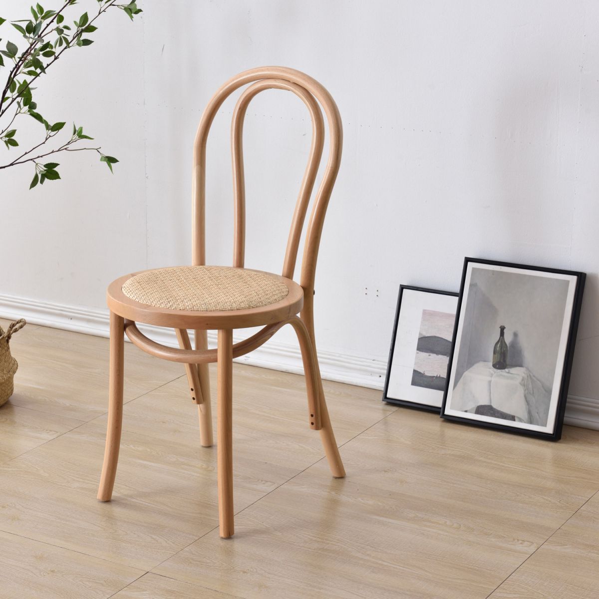 Dining Room Armless Dining Chair Open Back Solid Wood Side Chair