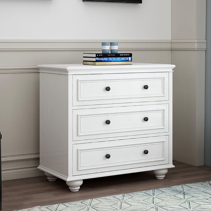 Modern Vertical White Storage Chest with Soft-Close Drawers for Home