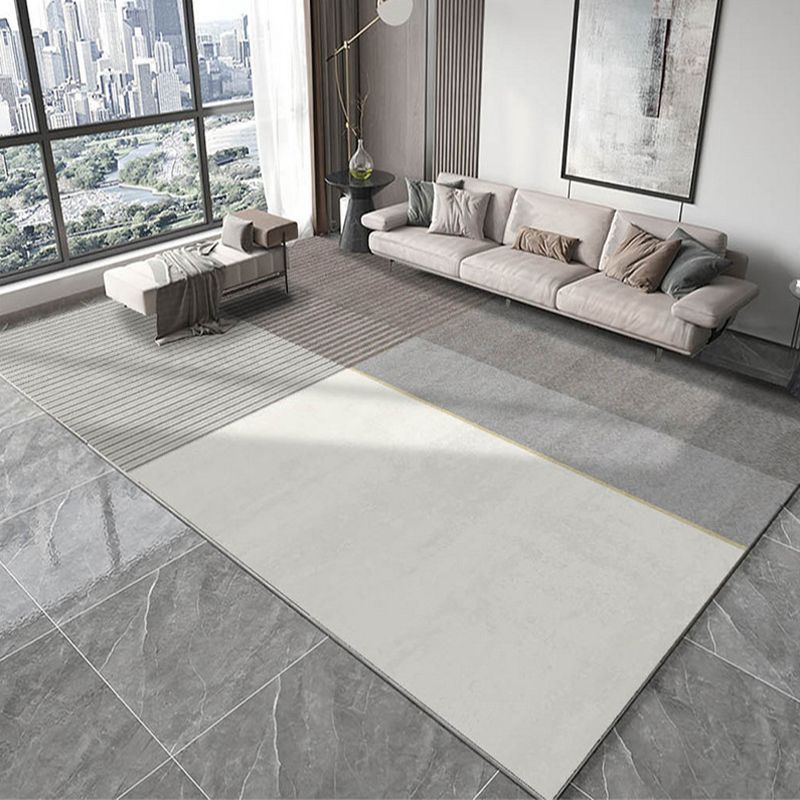 Geometrisch gebied Rug modern contrastpaneel Polyester kleurbestendig tapijt voor woonkamer