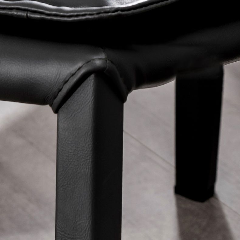 Modern Indoor-Outdoor Dining Room Chairs Leather Dining Armless Chairs (Set of 2)