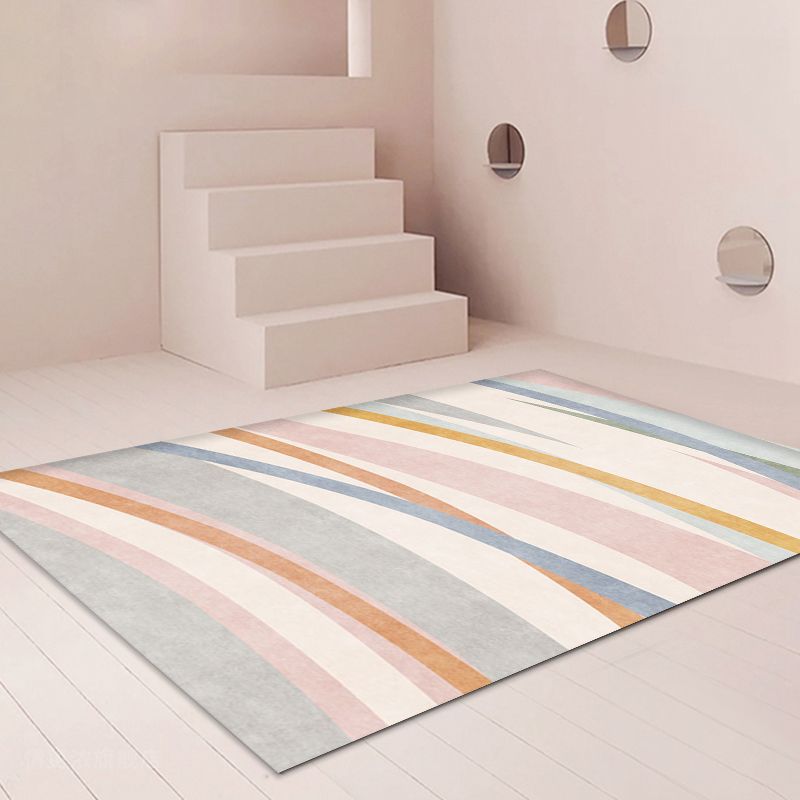 Colorblock Rug Polyester Modern Rug Washable Anti-Slip Pet Friendly Area Rug for Living Room