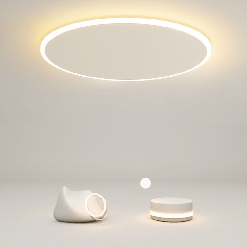 Plafonnier LED en acrylique blanc, de style moderne et concis, en fer laqué, circulaire, encastré