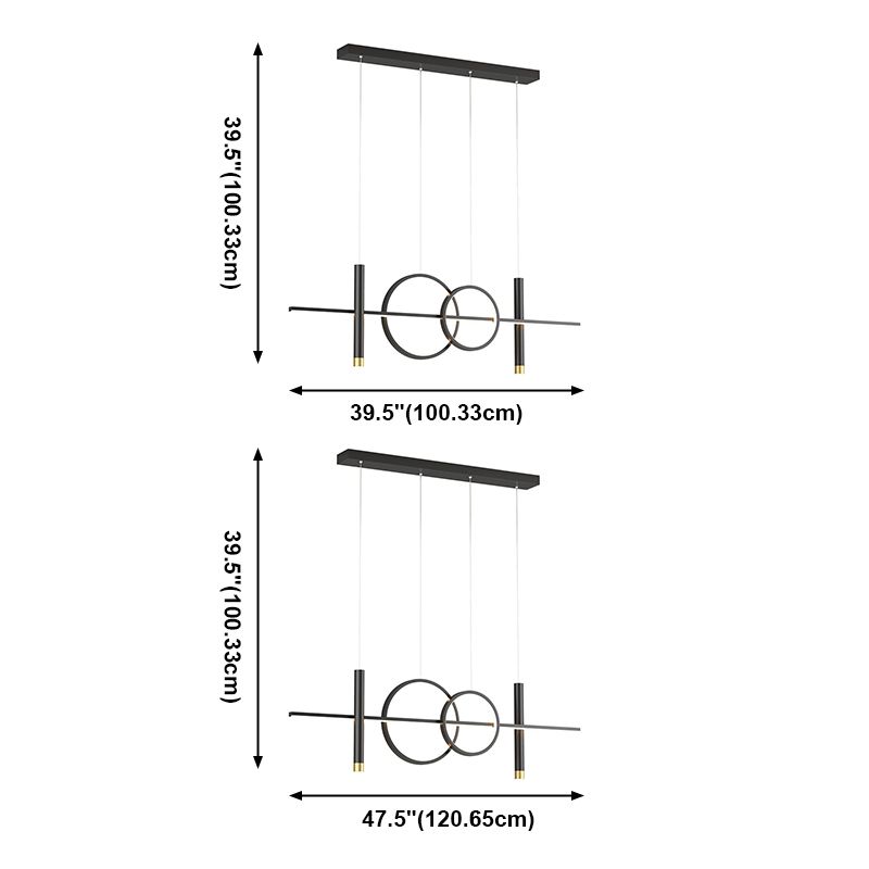 Acrylic Linear Island Light Contemporary Simplicity Hanging Lighting Fixtures for Restaurant