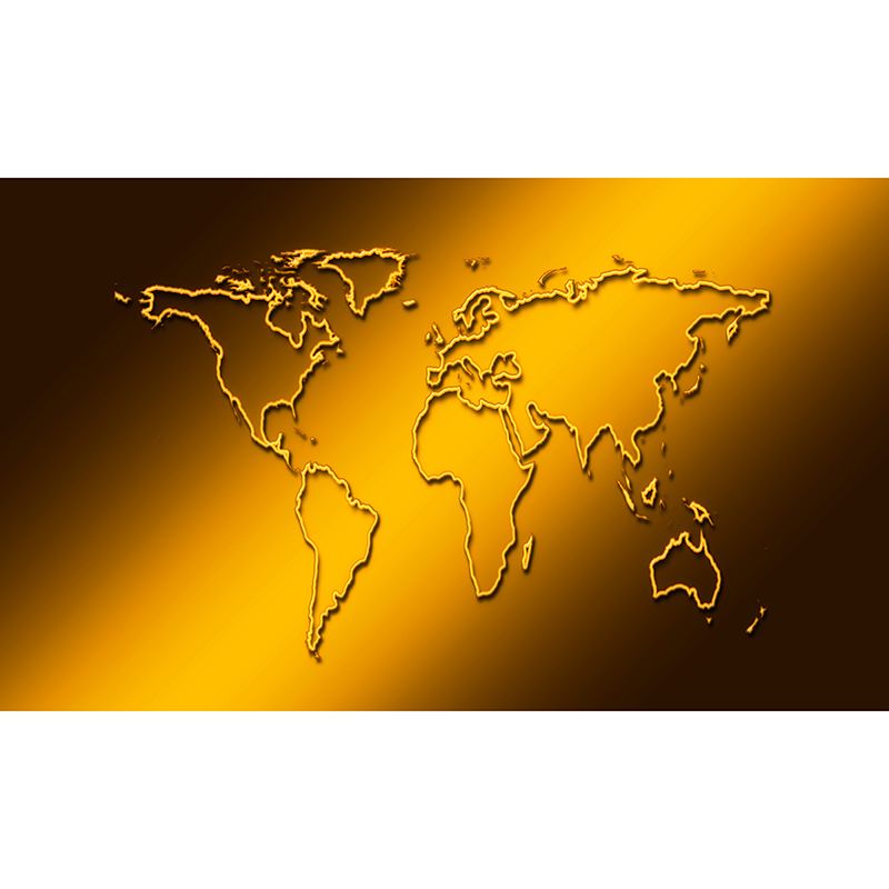 Modern Map Illustration Wall Mural Contemporary Wall Decoration for Bedroom