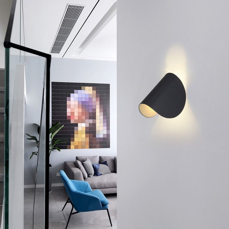 Modern Style Curve Wall Sconce Lamps 1-Light Metallic Wall Light Lamp Sconce