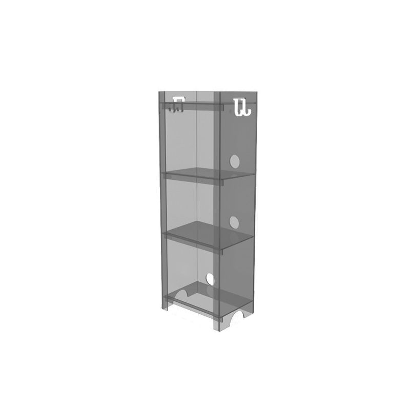 Contemporary Closed Back Bookshelf Acrylic Vertical Bookcase with Shelves