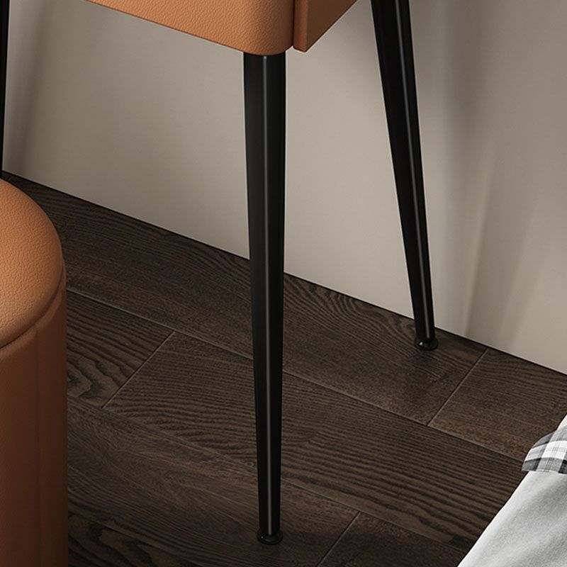 Luxurious Vanity 2 Storage Drawers with Padded Stool Stone Top Dresser