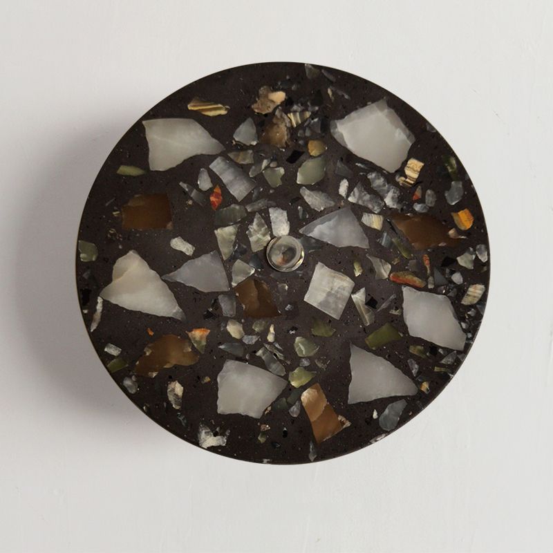 Round Simplicity Light Fixture Indoor Warm Lighting Fixtures in Gray for Bedroom