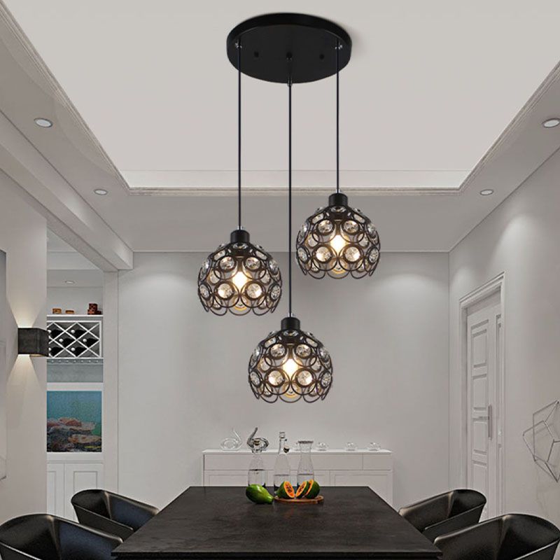 Nouveauté moderne Crystal Dome Light Light Modern Style LED Pendentif Light pour le chevet Bar
