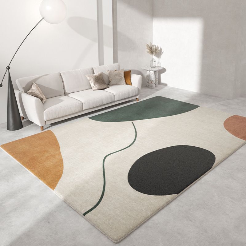 Purple Casual Rug Polyester Color Block Rug Drawing Rug for Living Room