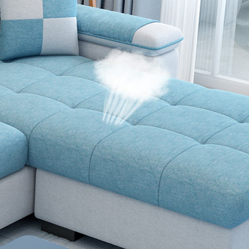 Modern Scooped Arm Sectional 106.3"L x 57"W x 35.43"H High Back Sofa with Storage