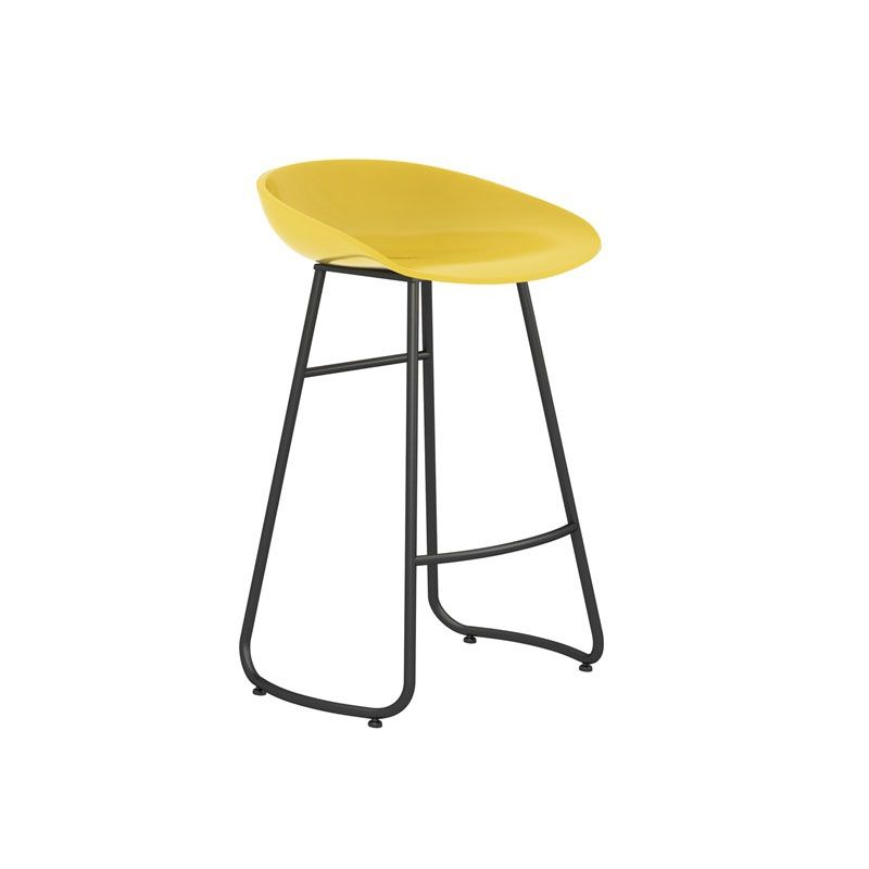 Modern Matte Finish Iron Bar Stool Footrest Milk Tea Shop Stool