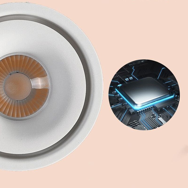 Plafonnier LED de forme cylindrique moderne, montage encastré en aluminium pour salon