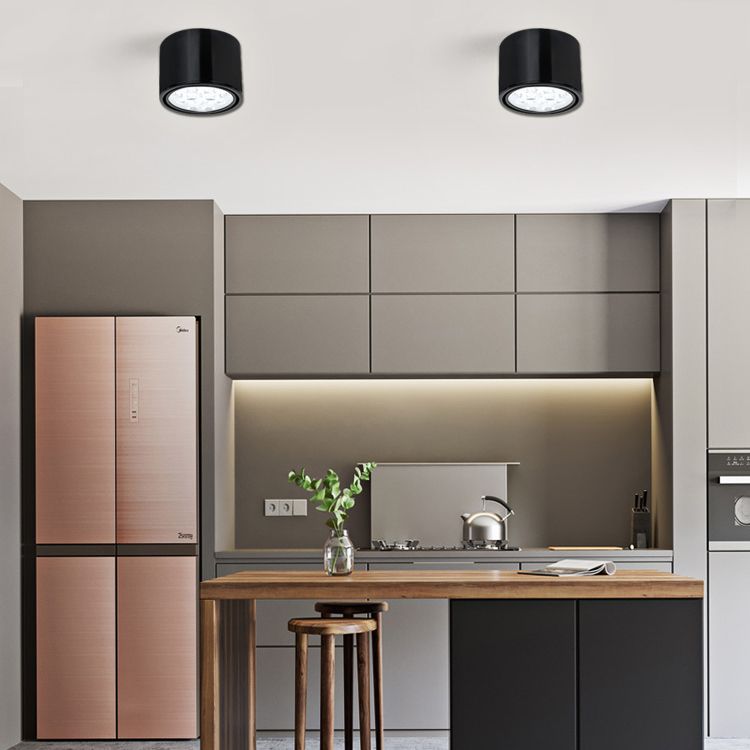 Cylindrical Shape Ceiling Lamp Modern Simple Style Aluminium 1 Light Flush Mount for Aisle