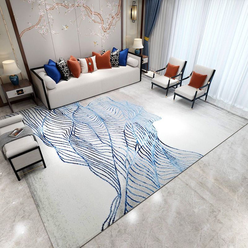 Fancy Modern Area Carpet Abstract Pattern Polyester Area Rug Stain Resistant Rug for Hime Decor