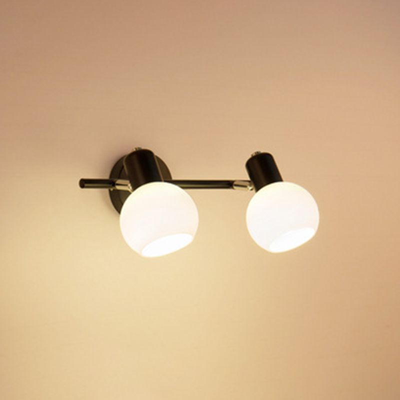 White Glass Bubble Wall Mounted Vanity Lights Modern Style Wall Sconce Lighting