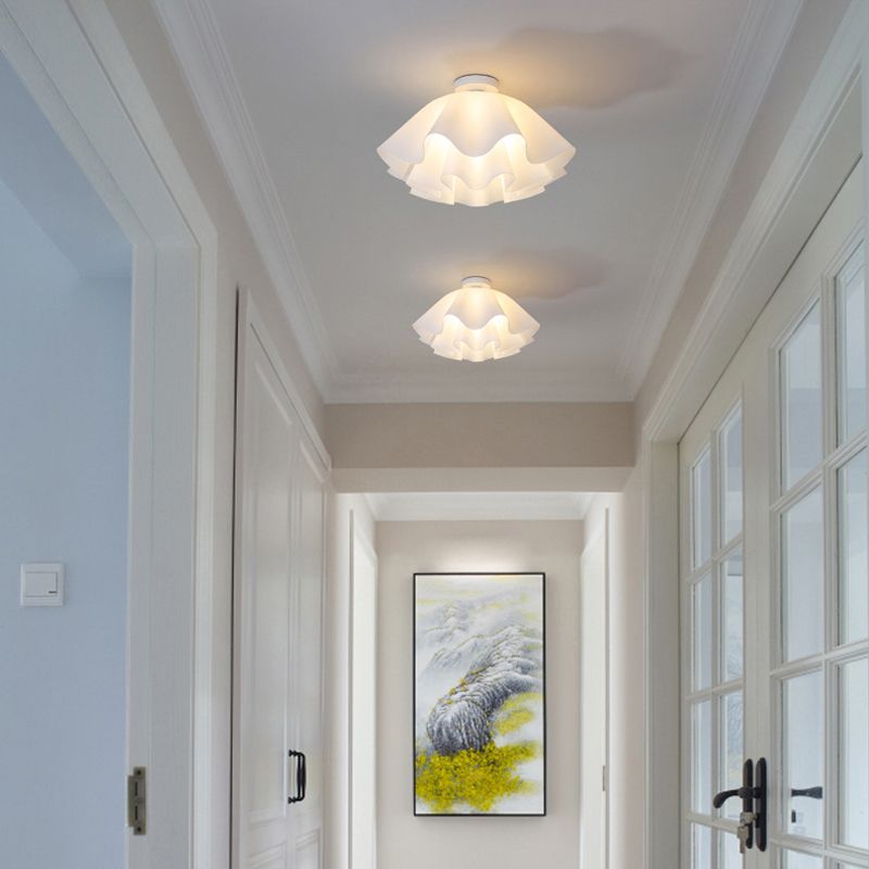 Flower Shape 1 - Light Flush Mount Light Iron and Acrylic Flush in White