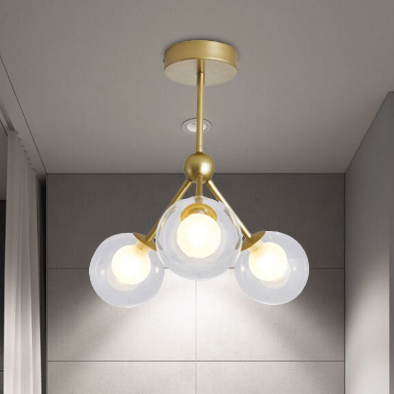 Estilo moderno Modo Candelier 3 Luces Metal Flush Mount Light for Kid Bedroom Restaurante