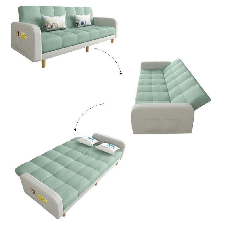 Square Arm Modern Sofa with Biscuit Back Storage Sofa for Living Room