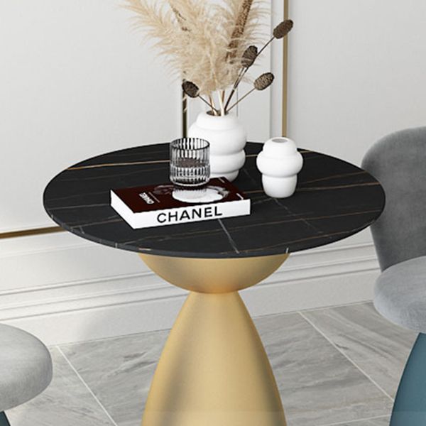 Minimalist Round Shape Sintered Stone Dining Table Standard 27.5 inch Dining Table for Kitchen