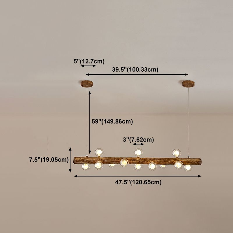 Accesorios de iluminación colgante de múltiples cabezas múltiples de araña con sombra de vidrio para comedor
