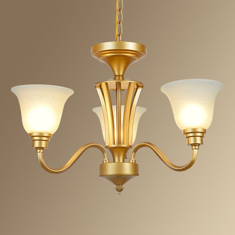 Handblown Glass Bell Suspension Light Rustic Living Room Chandelier Light Fixture