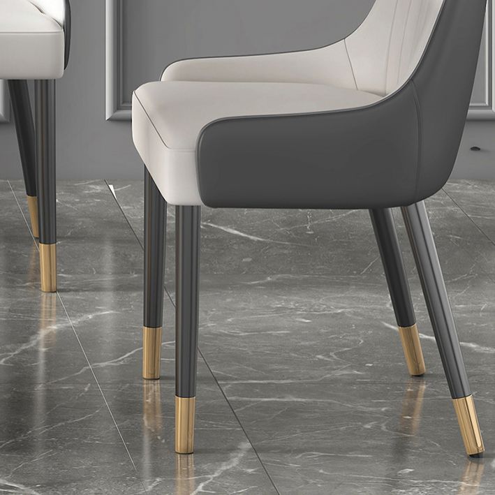 Modern Sintered Stone Dining Room Set with Rectangle Top and Gold Base Furniture Set