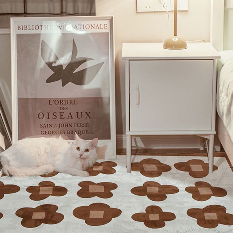 Modern Style Flowers Soft Rug Rectangle Loom Rug for Bedroom