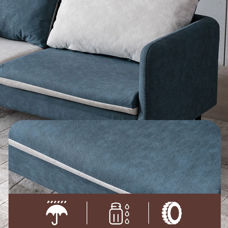 23.6" H Contemporary Faux Leather Square Arm Sofa for Living Room