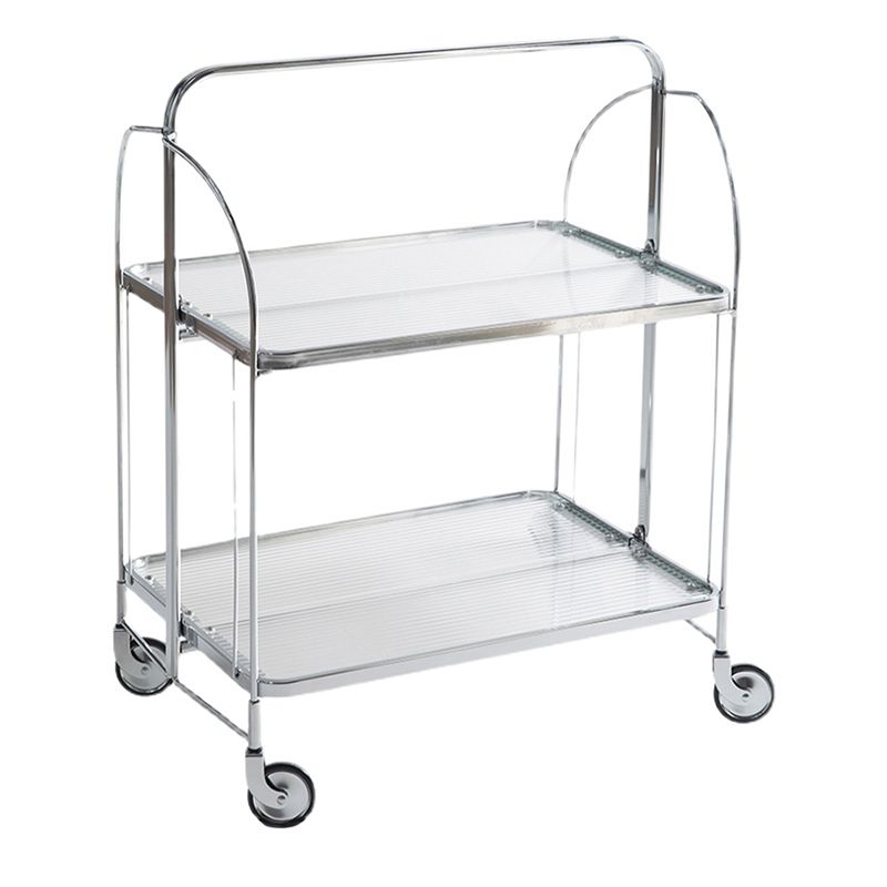 Modern Clear 23.6" End Table Rectangular Glass Side Table with Shelf