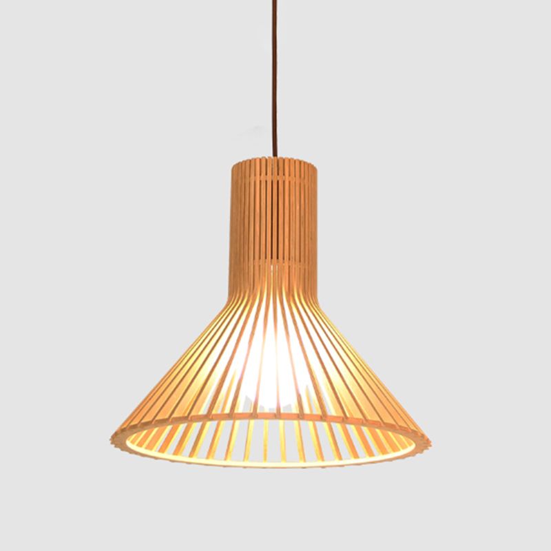 Geometric Shape Wood Hanging Light Modern 1 Light Hanging Light Fixtures in Brown