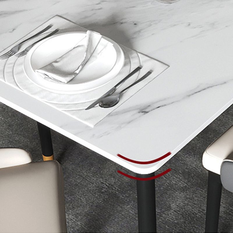 Modern Dining Rectangle Table Sintered Stone Table with Metal Legs for Home