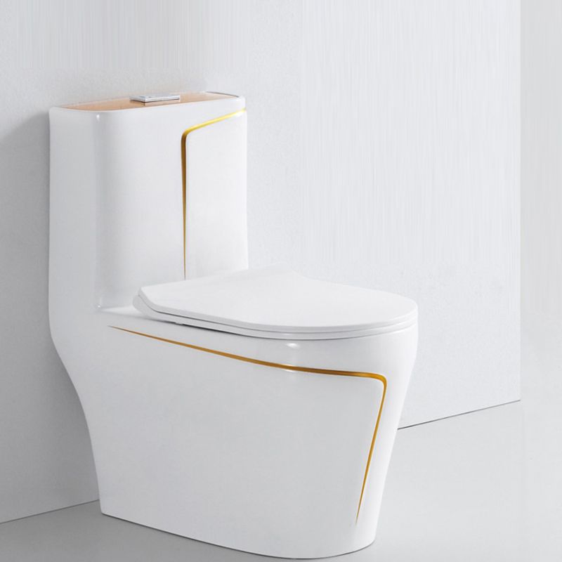 Traditional White Ceramic Flush Toilet Seat Included Urine Toilet for Washroom