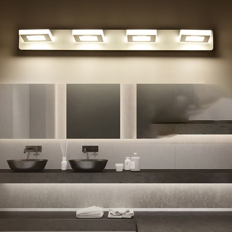 Multi-Lights Geometrische Schatten Wandleuchte moderne Metallspiegelwandbeleuchtung in Weiß