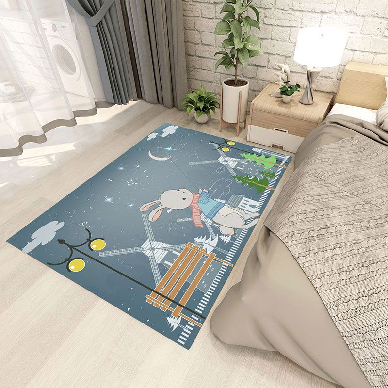 Contemporary Polyester Rug Abstract Pattern Rug Stain Resistant Area Carpet for Living Room
